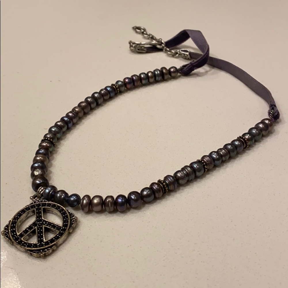 Lucky Brand Peace Sign Necklace